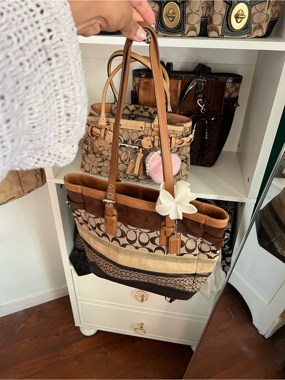Y2K ICONIC Coach Signature Stripe Patchwork Tote - Picture 10 of 16